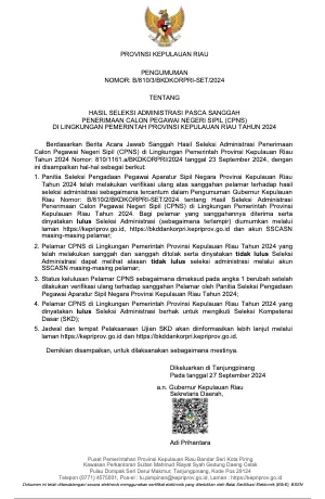 Pratinjau HASIL_SELEKSI_ADMINISTRASI_PASCA_SANGGAH_PENERIMAAN_CALON_PEGAWAI_NEGERI_SIPIL_(CPNS)_DI_LINGKUNGAN_PEMERINTAH_PROVINSI_KEPULAUAN_RIAU_TAHUN_2024.pdf