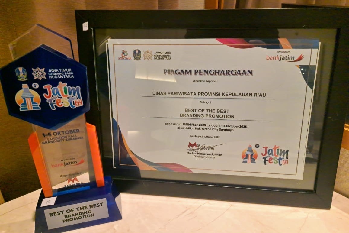 Dispar Kepri Raih Best of The Best Branding Promotion di Ajang Jatim Fest 2025