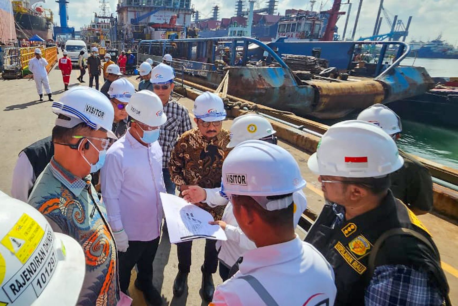 Wagub Nyanyang Tinjau Kebakaran Kapal Federal II PT ASL Shipyard Tanjunguncang