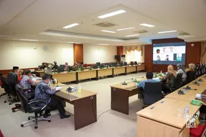 Sekda Lamidi Hadiri Rakordis KAD Kepri Bersama KPK RI Secara Virtual