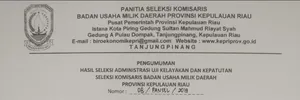 HASIL SELEKSI ADMINISTRASI UJI KELAYAKAN DAN KEPATUTAN SELEKSI KOMISARIS BUMD KEPRI 2019