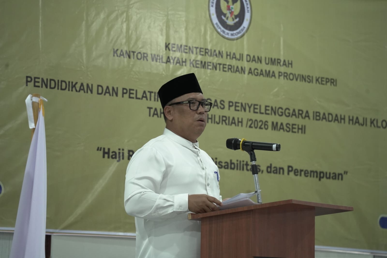 Buka Diklat PPIH 1447 H/2026 M, Wagub Nyanyang Tekankan Pelayanan dan Perlindungan Terbaik bagi Jemaah Haji