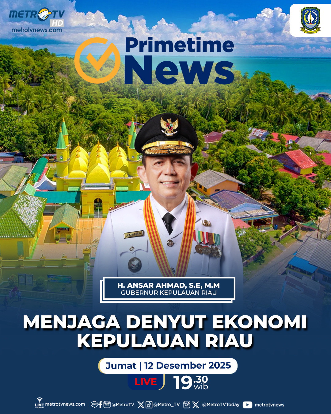 Menjadi Narasumber Utama di Metro TV Malam ini, Gubernur Ansar Akan Bahas Denyut Nadi Ekonomi Kepri