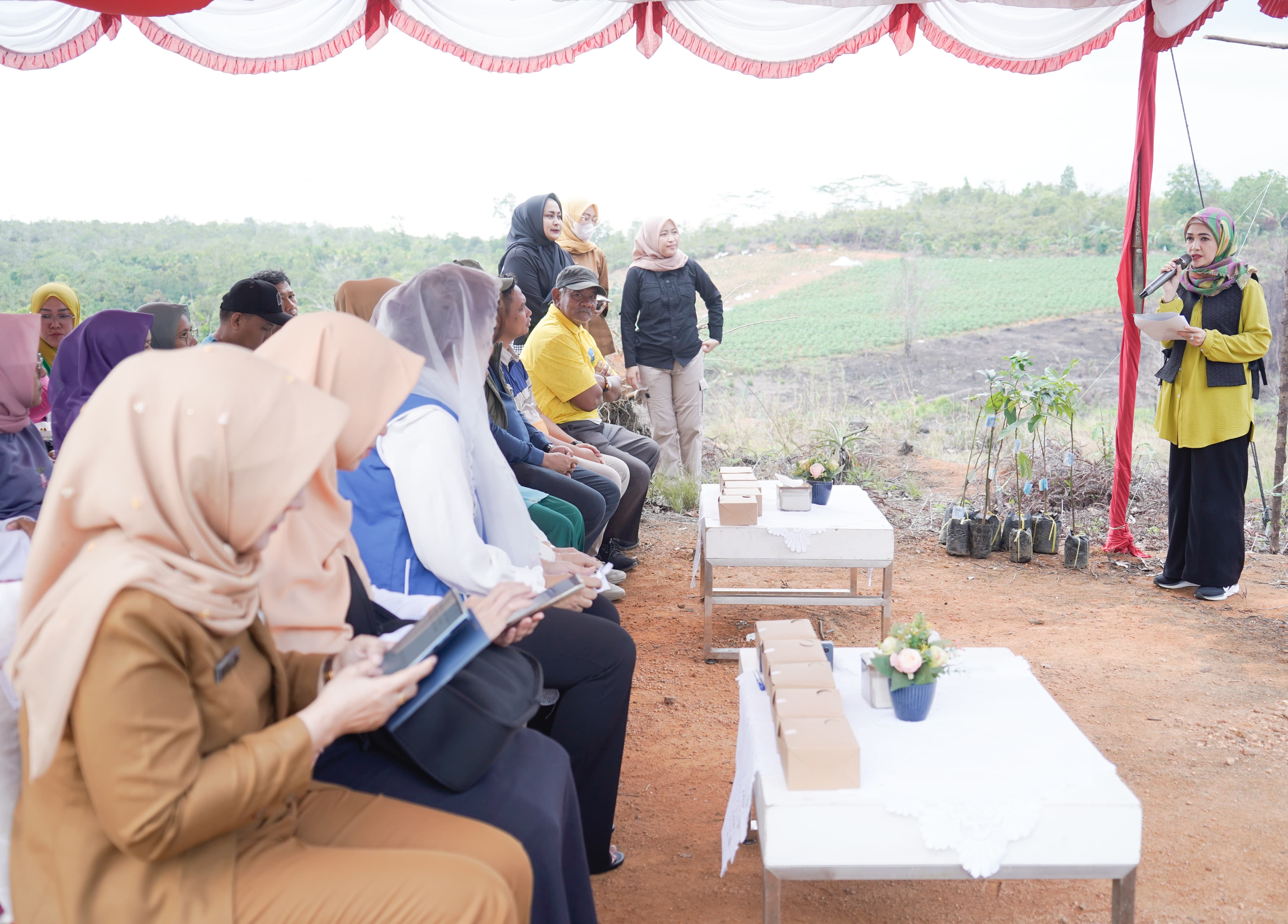 BKOW Kepri Bagikan 700 Bantuan Bibit Tanaman Perkebunan di Cikolek Toapaya Selatan