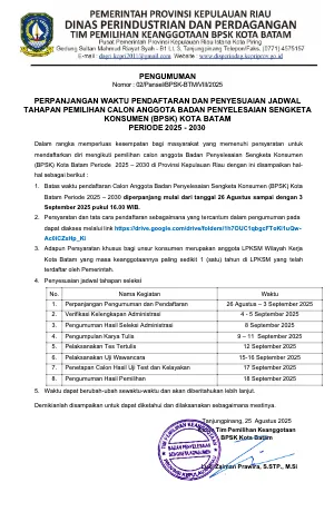 Pratinjau Pengumuman Perpanjangan Waktu Pendaftaran BPSK Kota Batam_2025.pdf