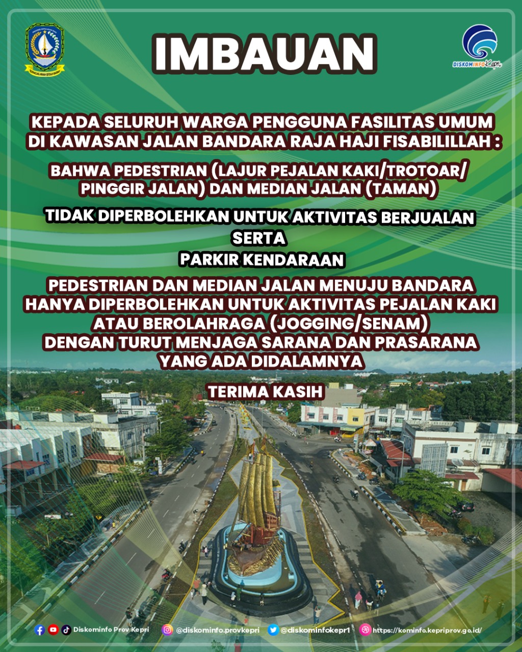 Kadis PUPR Kepri Himbau Masyarakat Turut Jaga Sarpras Pedestrian dan Median Jalan Bandara RHF
