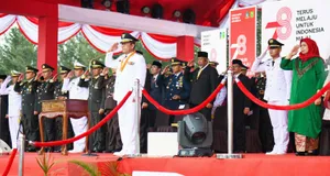 Irup Penurunan Bendera Merah Putih HUT Ke-78 RI, Ansar : Jangan Sia-siakan Arti Kemerdekaan