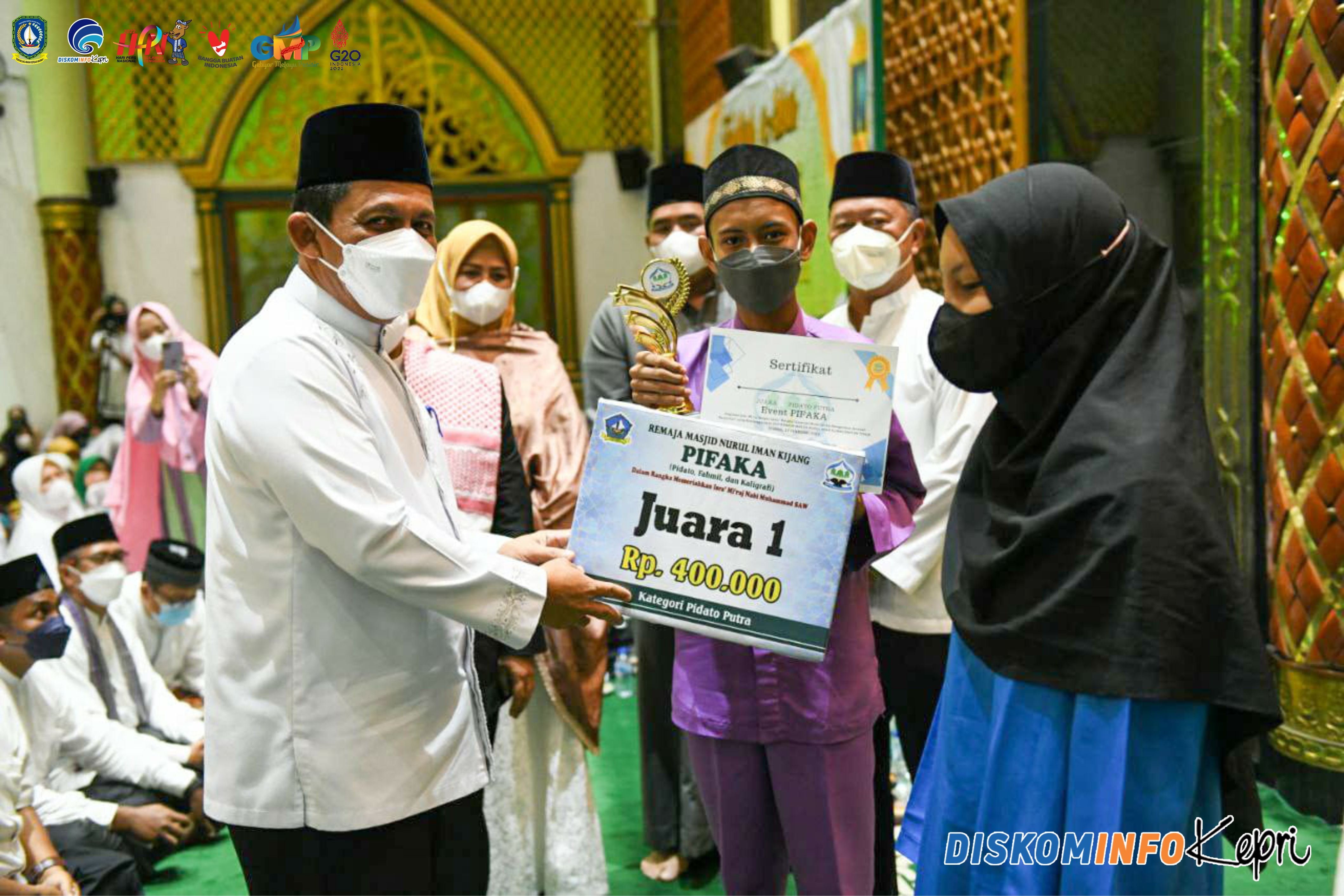 Gubernur Ansar Hadiri Tabligh Akbar Isra' Mi'raj di Masjid Nurul Iman Kijang Bintan