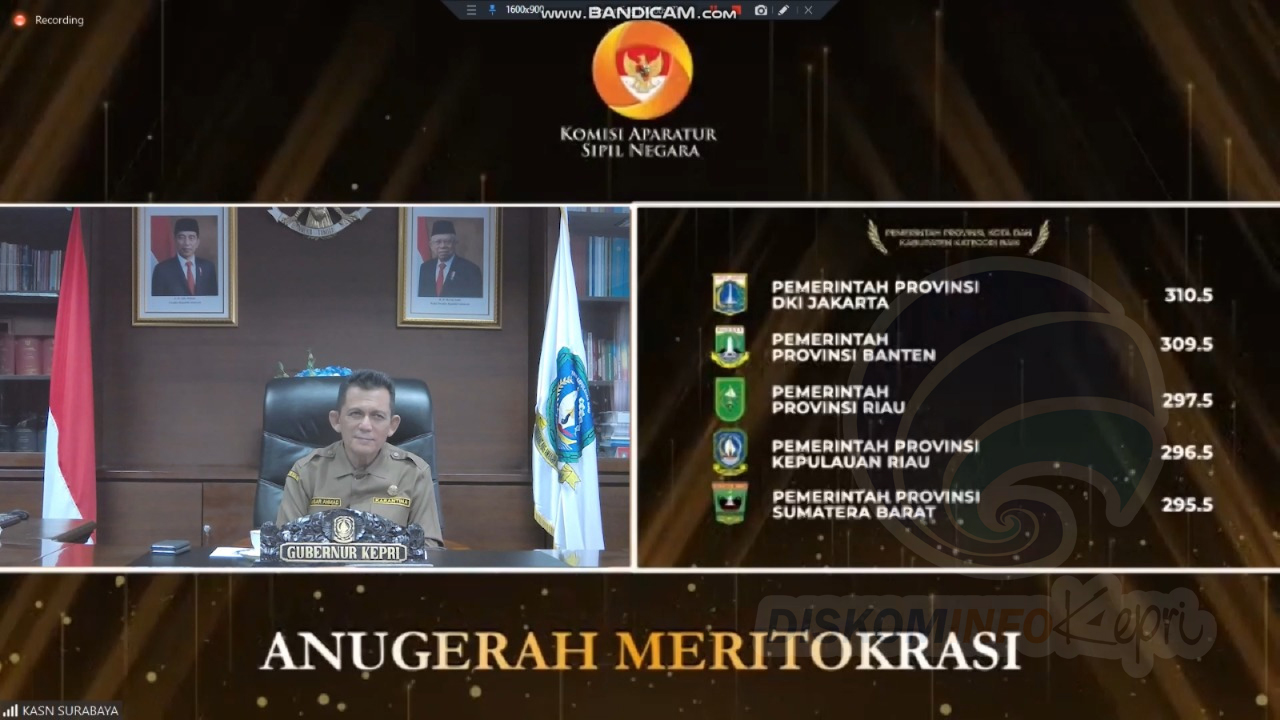 Gubernur Kepri Terima Anugerah Meritokrasi KASN 2021