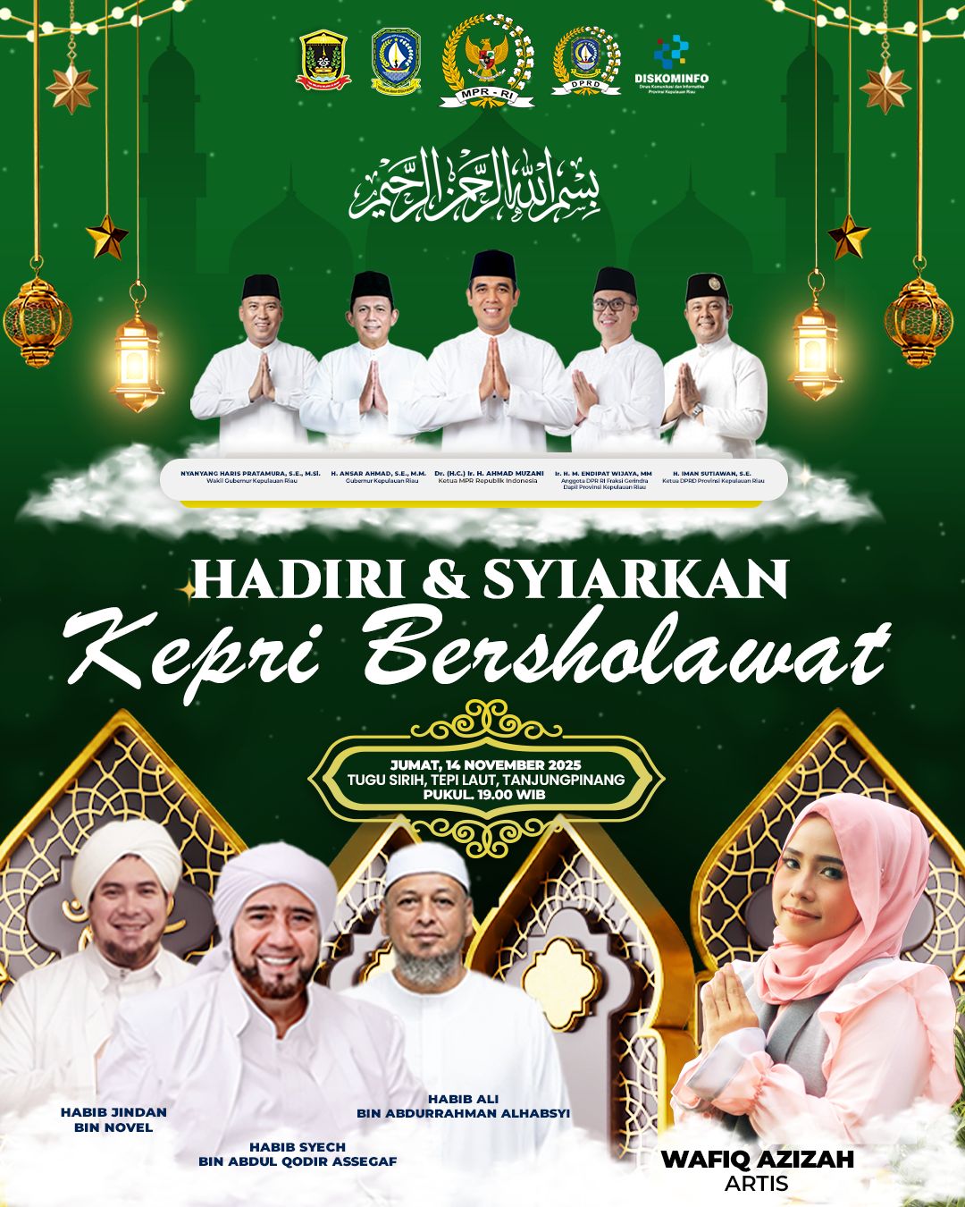 Pemprov Kepri Akan Gelar Kepri Bersholawat Bersama Habib Syech dan Wafiq Azizah