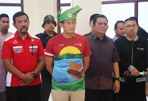 Menparekraf Sandiaga Uno Didampingi Gubernur Ansar Tinjau Lokasi Pembangunan SKI di Tanjungpinang