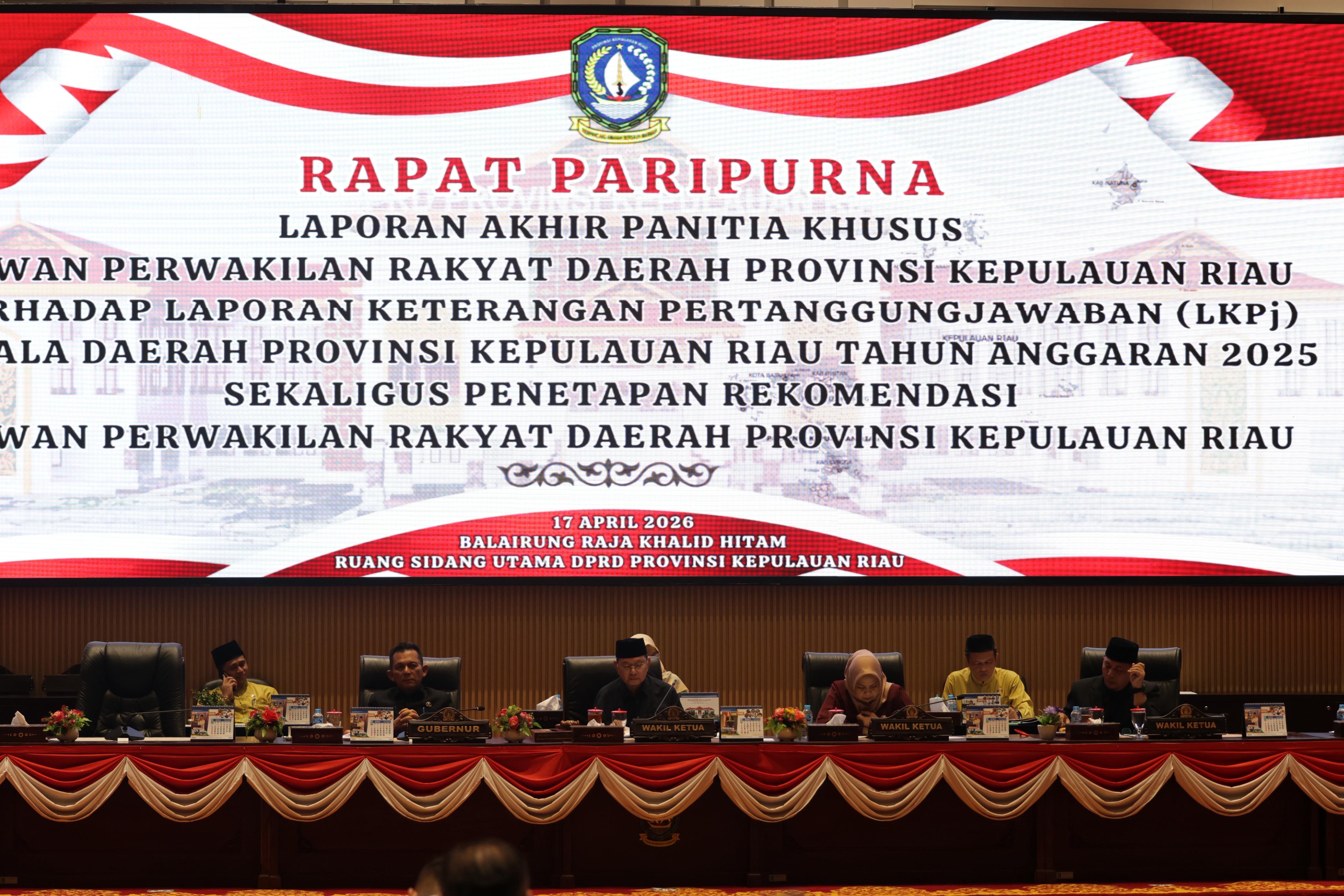 Gubernur Ansar Siap Tindak Lanjut Rekomendasi Strategis DPRD Kepri