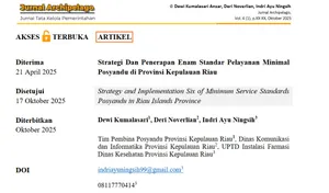 Telah Terbit: Strategi dan Penerapan Enam Standar Pelayanan Minimal Posyandu di Provinsi Kepulauan Riau Jurnal Archipelago, Vol. 4(1), Oktober 2025