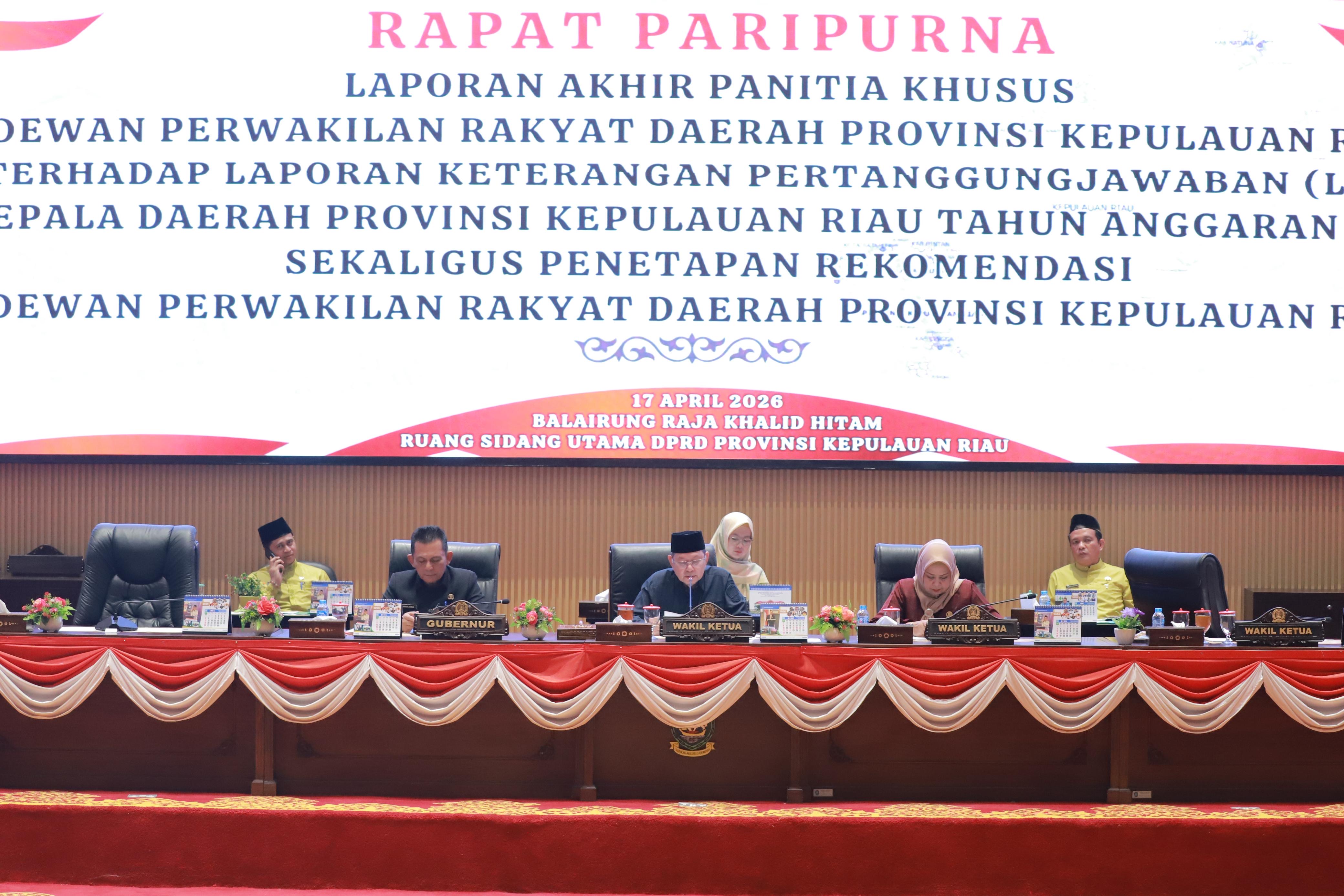Gubernur Ansar Siap Tindak Lanjut Rekomendasi Strategis DPRD Kepri