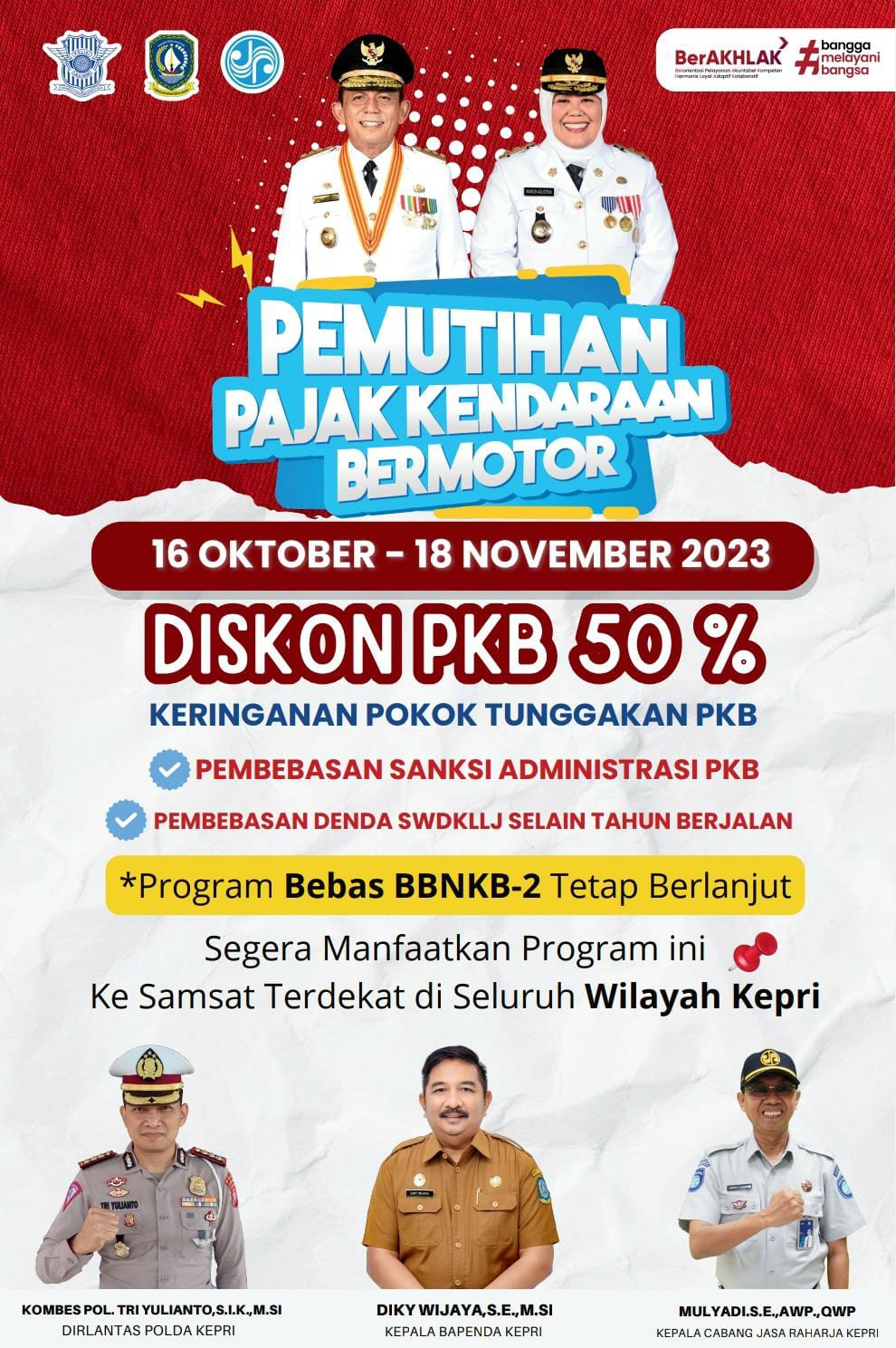 Pemprov Kepri Gelar Program Pemutihan Pajak Kendaraan Bermotor