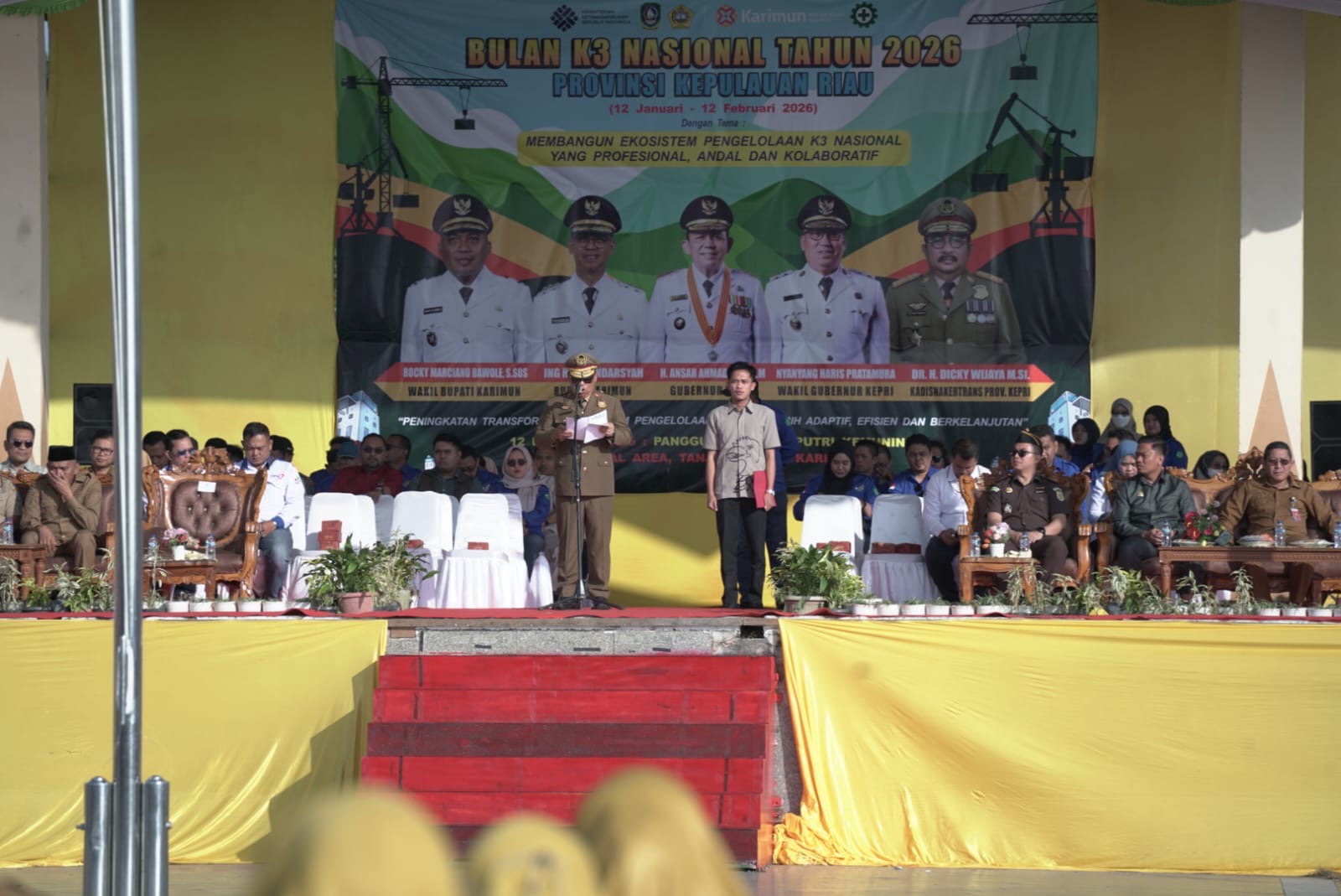 Pimpin Apel Bulan K3 Nasional di Karimun, Wagub Nyanyang Ajak Bersama Terus Lindungi Pekerja