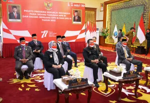 Gubernur Ansar dan Wagub Marlin Saksikan Pidato Kenegaraan Presiden Jokowi