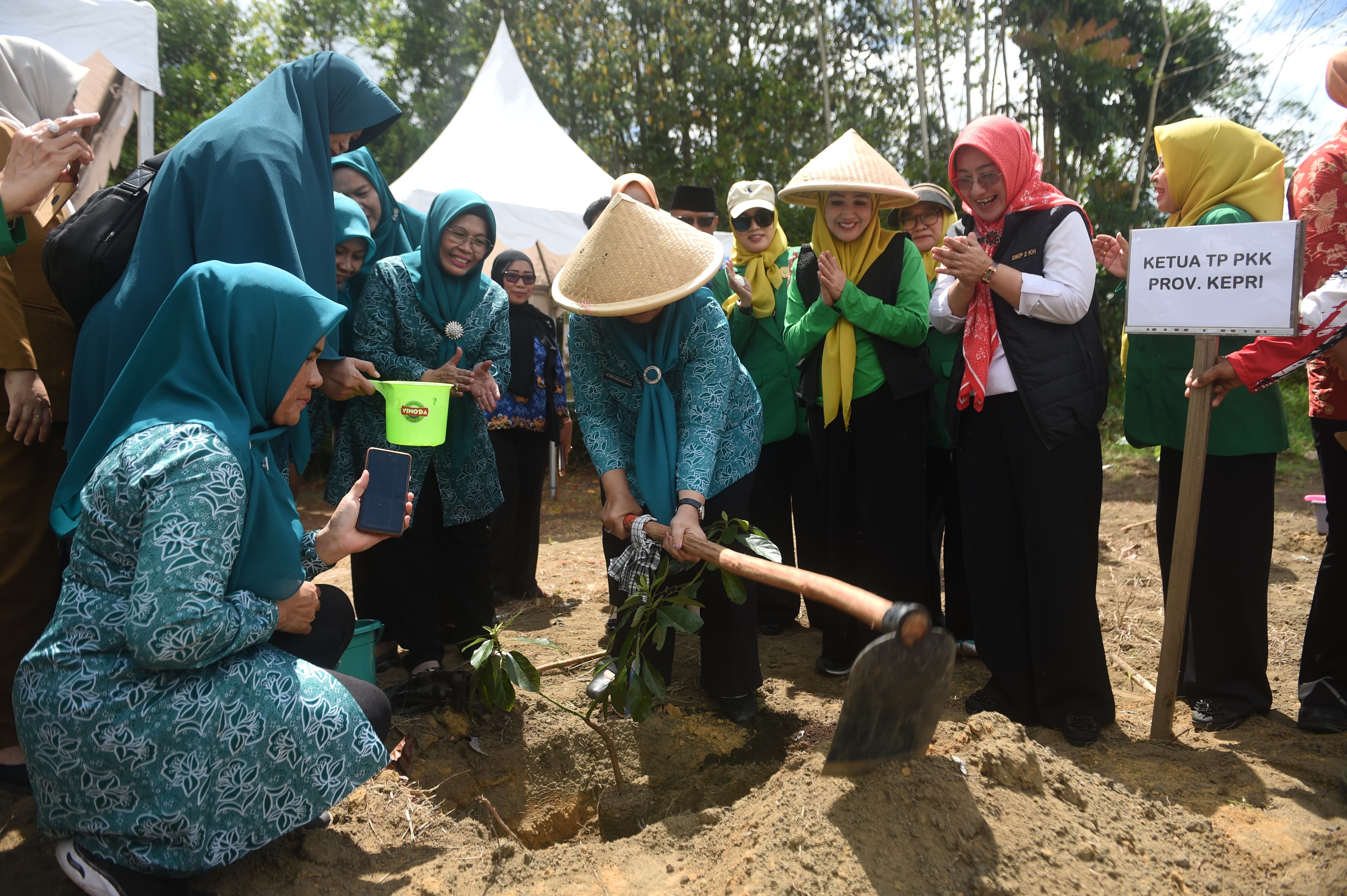 TP PKK Kepri Serahkan Bantuan Bibit Cabai di Bintan