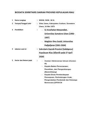Pratinjau BIODATA SEKRETARIS DAERAH PROVINSI KEPULAUAN RIAU.pdf