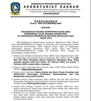 Pengumuman SKD CPNS Tahun 2020