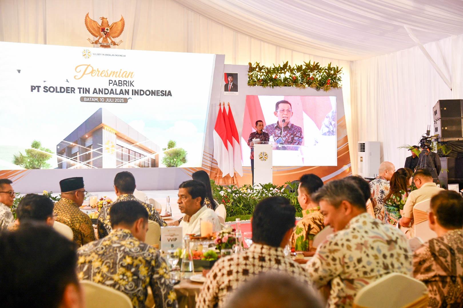 Pabrik PT Solder Tin Resmi Beroperasi, Kepri Mantapkan Langkah Menuju Provinsi Berpendapatan Tinggi