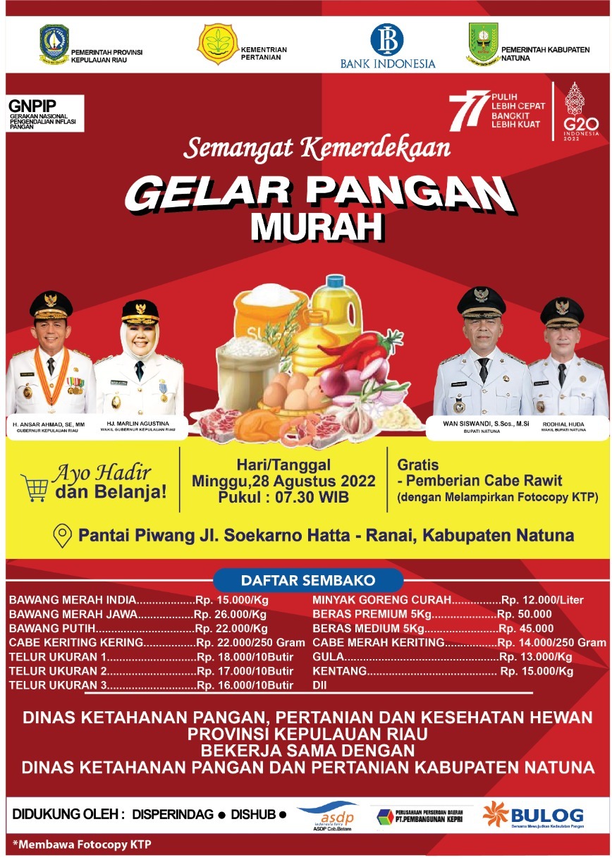 Kendalikan Inflasi di Daerah Perbatasan, Gubernur Ansar Buka Bazar Pangan Murah di Natuna