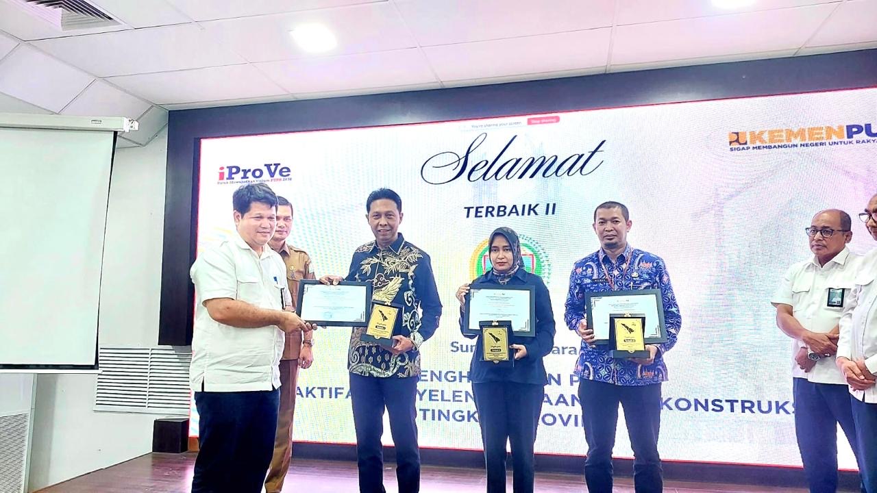 Dinas PUPP Kepri Terbaik Keaktifan Penyelenggaraan Jasa Konstruksi Wilayah I Sumatera