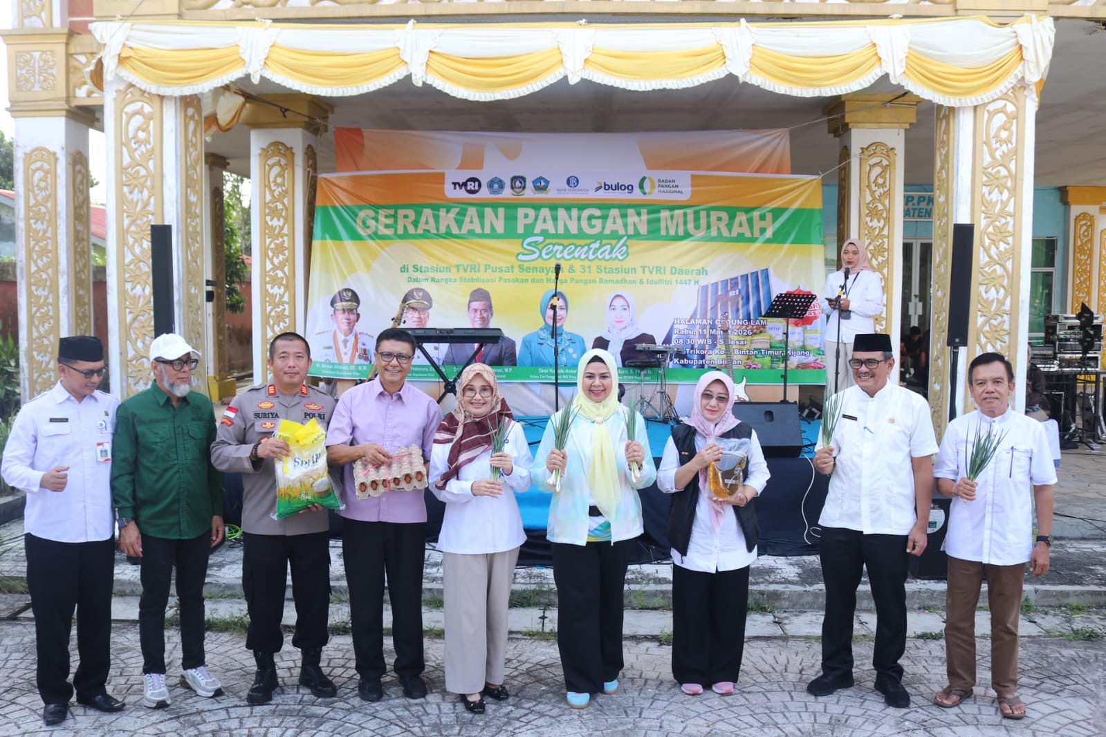 Dewi Ansar Hadiri Gerakan Pangan Murah TVRI di Bintan