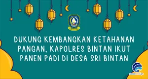 Dukung Kembangkan Ketahanan Pangan, Kapolres Bintan Ikut Panen Padi di Desa Sri Bintan
