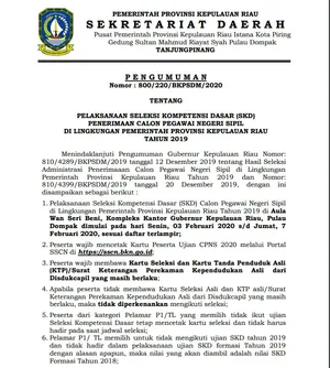 Persiapkan Diri, 3-7 Ferbruari SKD CPNS Pemprov Kepri