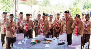 Sekdaprov Kepri Jadi Irup Upacara Perkemahan Pramuka Saka Wira Kartika