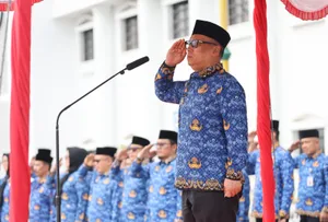 Wagub Nyanyang Pimpin Upacara HUT ke-54 KORPRI, Tekankan Jaga Etika dan Tingkatkan Pelayanan Publik