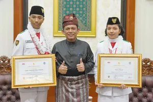 Gubernur Ansar Terima Dua Anggota Paskibraka Nasional Asal Kepri