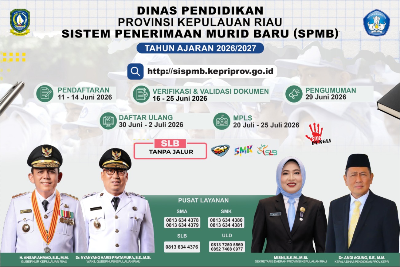SPMB Kepri 2026 Digelar Sepenuhnya Online, Simak Tahapan dan Jadwal Lengkapnya