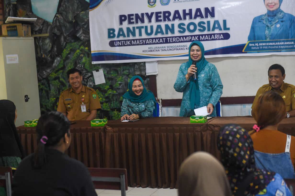 Ketua TP-PKK Kepri Serahkan Bansos bagi Masyarakat Terdampak Malaria