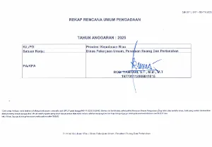 Rencana Umum Pengadaan (RUP) / SIRUP 2025