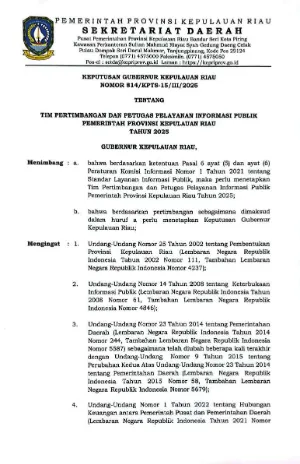 SK Pembentukan dan Susunan Tim PPID