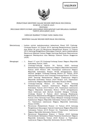 Pedoman Penyusunan Anggaran Pendapatan dan Belanja Daerah Tahun Anggaran 2026