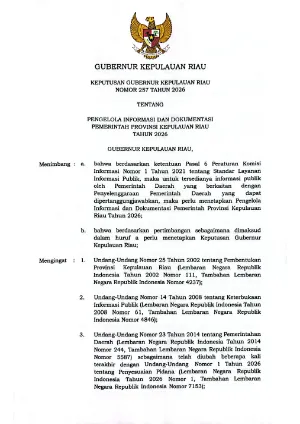 SK Pembentukan dan Susunan Tim PPID