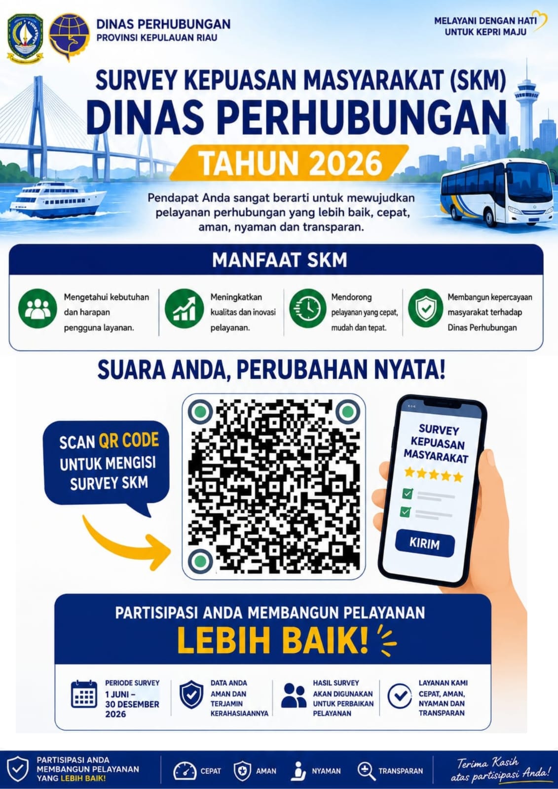 Survei Kepuasan Masyarakat pada Dinas Perhubungan Tahun 2026