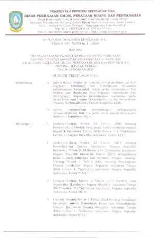 Surat Penugasan/Pembentukan Tim Swakelola