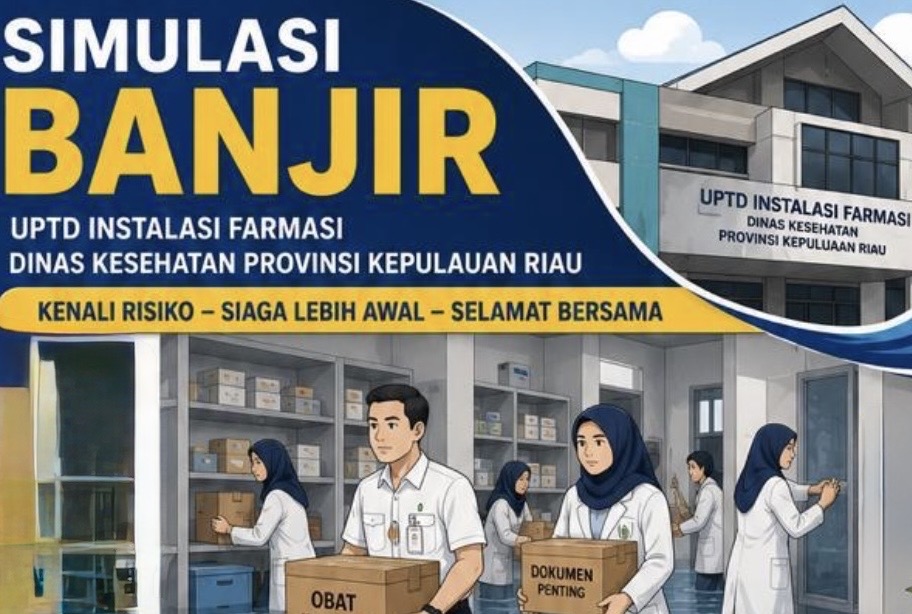 Simulasi saat Banjir sebagai Upaya Meningkatkan Kesiapsiagaan di UPTD Instalasi Farmasi 