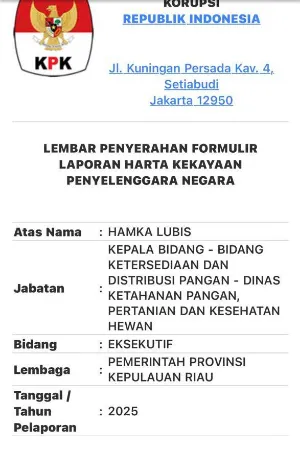 BUKTI LAPOR LHKPN 2025 HAMKA LUBIS