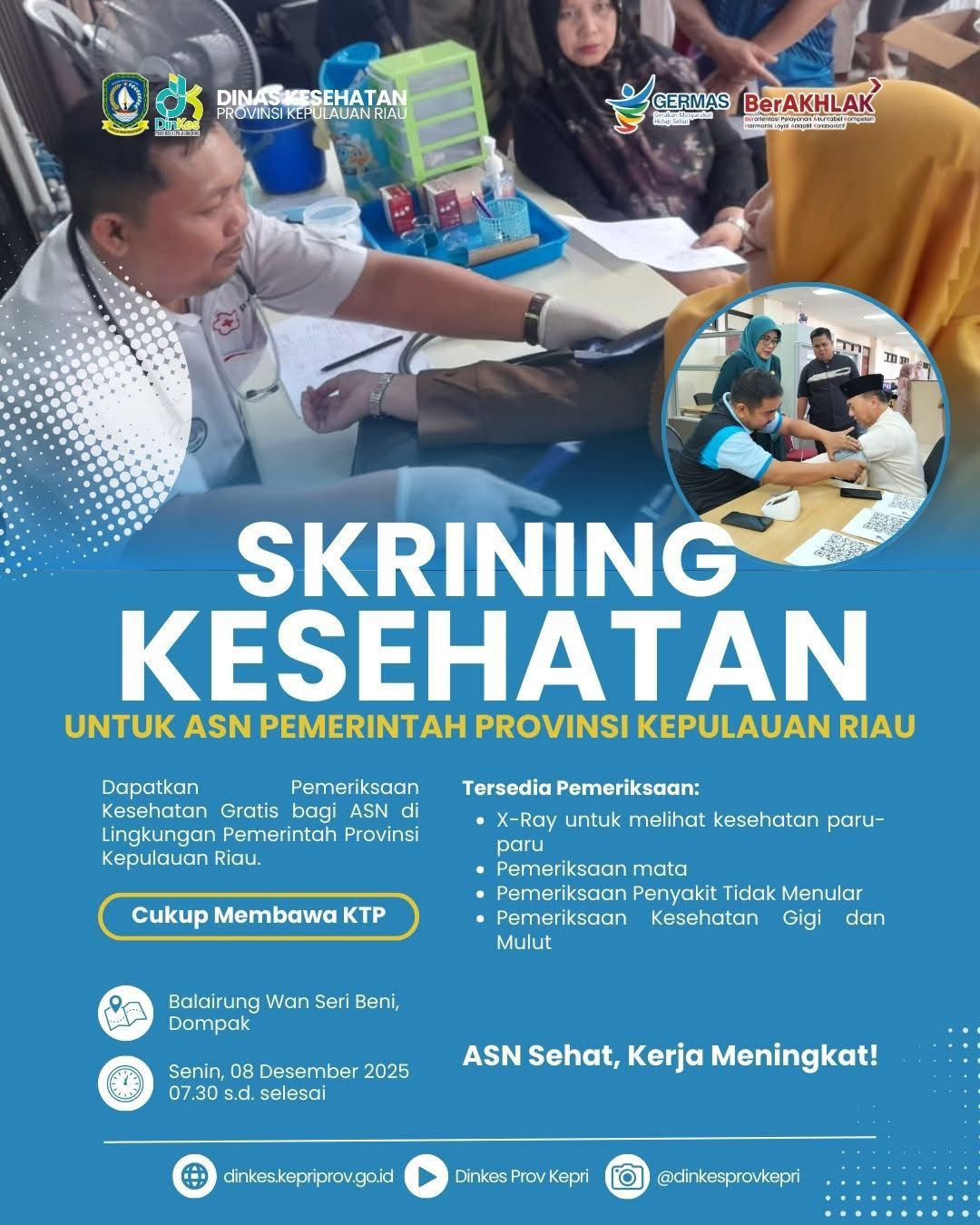 ASN Bakesbangpol Kepri Jalani Skrining Kesehatan Gratis di Lingkungan Pemprov Kepri