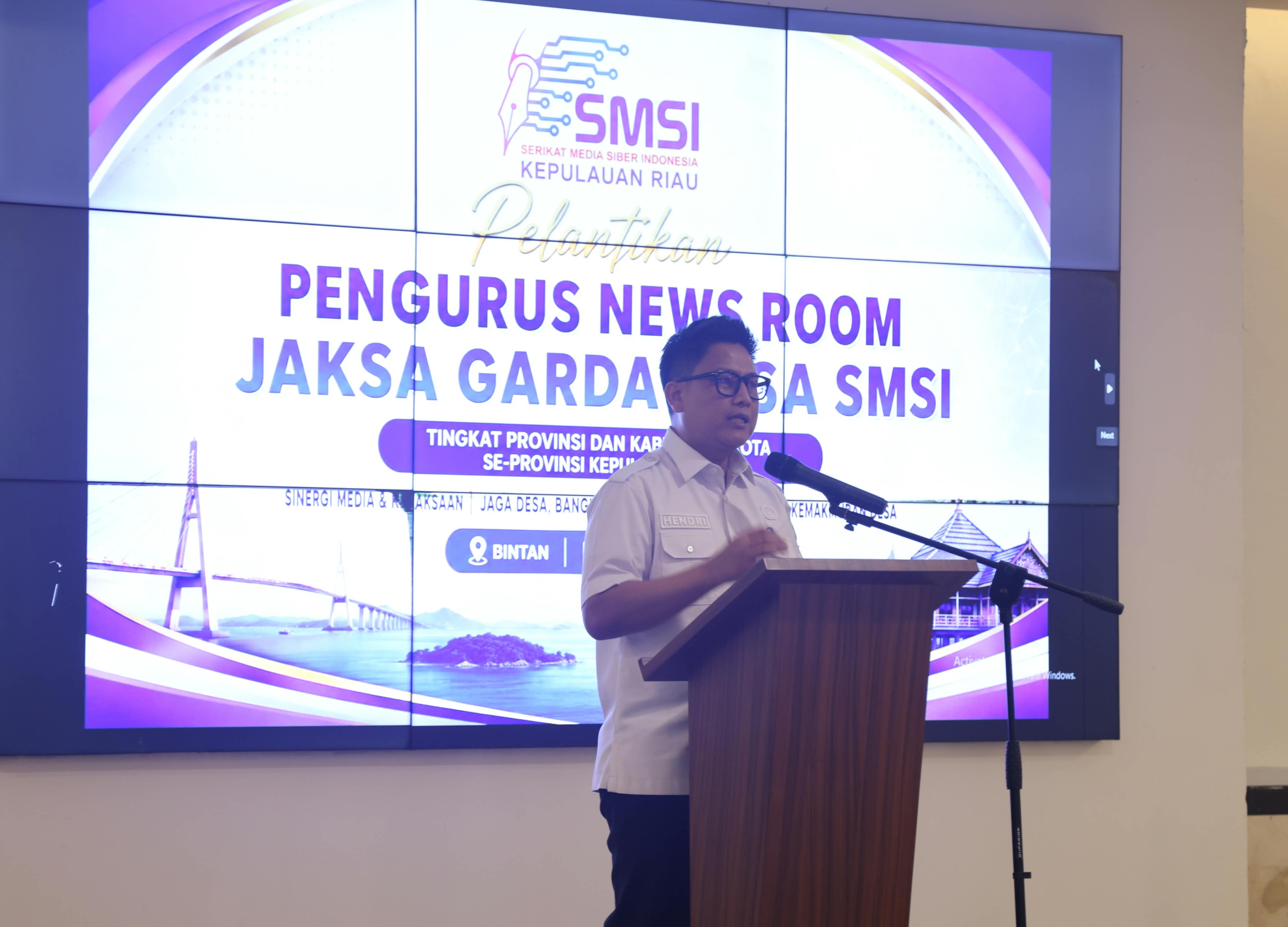 Perkuat Sinergi Informasi, Kadiskominfo Kepri Hadiri Pelantikan Pokja News Room Jaksa Garda Desa