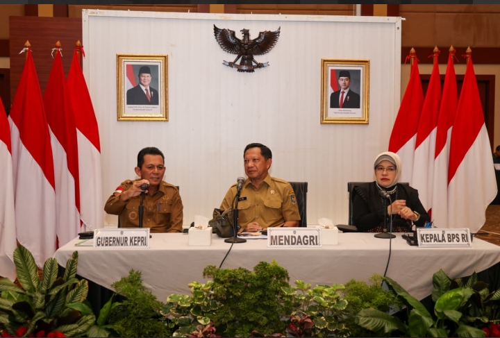 Mendagri Pimpin Rakor Inflasi dari Dompak, Inflasi Kepri Terkendali dan Pertumbuhan Ekonomi Tembus 7,89 Persen