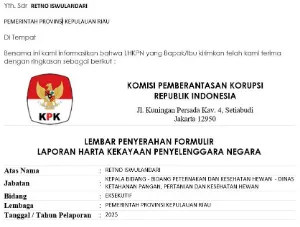 BUKTI LAPOR LHKPN 2025 RETNO ISWULANDARI