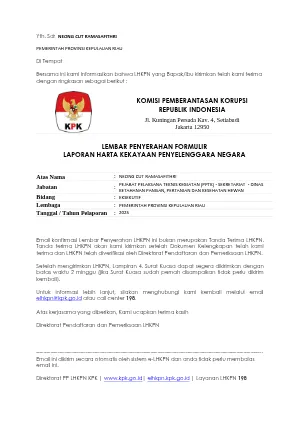BUKTI LAPOR LHKPN 2025 NEONG CUT RAMASAFITHRI