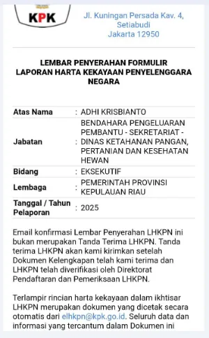 BUKTI LAPOR LHKPN 2025 ADHI KRISBIANTO