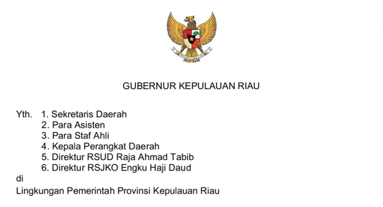 Gubernur Kepulauan Riau Keluarkan Surat Edaran Penerapan Salam Pancasila pada Setiap Kegiatan Seremonial Pemerintah